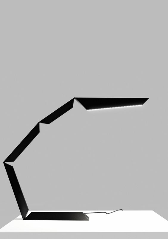 modern black lamp made of sharp cut pieces