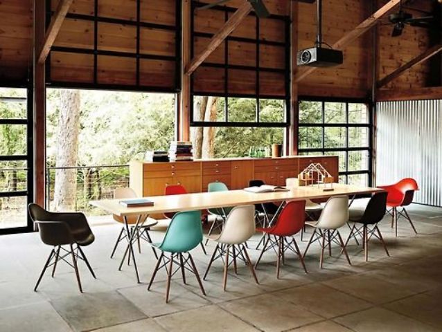 open up your dining space to outdoors with black framed garage doors