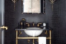 10 black and brass bathroom vanity for an art deco bathroom