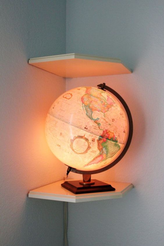 globe lamp for a travel-themed nursery or a gnder neutral room