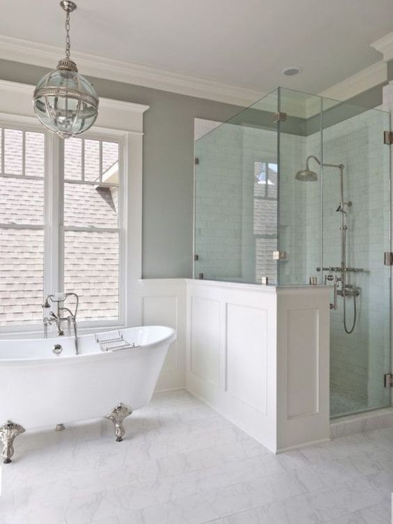 40 Refined Clawfoot Bathtubs For Elegant Bathrooms Digsdigs Vintage Inspired Bathroom In Neutral Colors With A White Clawfoot Bathtub On Silver Legs