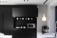 11 minimalist black and white kitchen cabinets with a sleek look and no handles