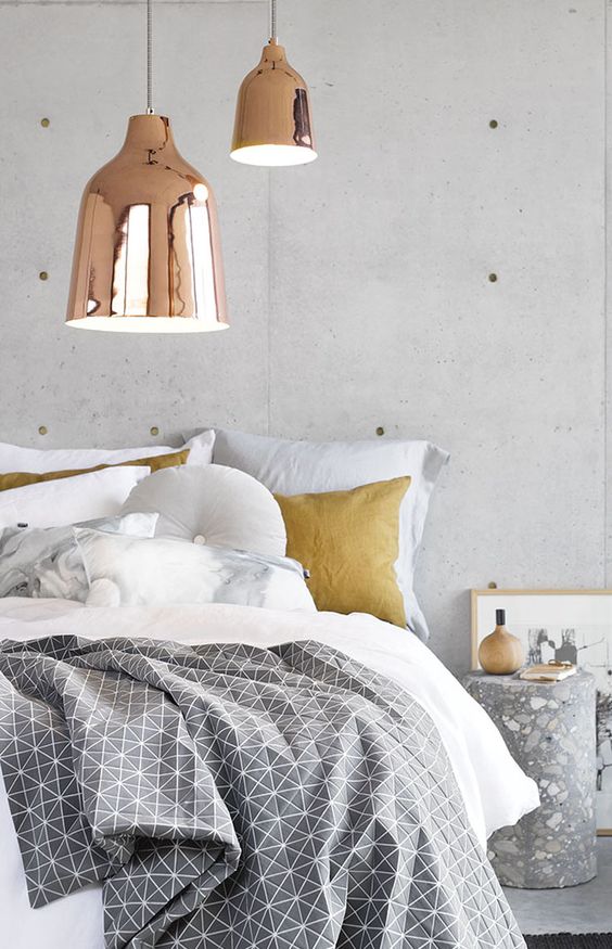 33 Bedroom Pendant Lamp Ideas That Inspire Digsdigs Copper Pendant Lamps Of Diffe Sizes Add A Colorful Touch