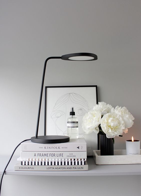 modern black table lamp with a laconic design