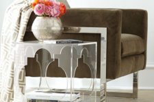 17 cutout acrylic side table with storage space inside
