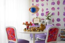 19 purple and floral chairs for a surreal space
