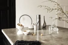 21 concrete countertop kitchen island in black for a manly space