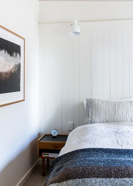 elegant wooden nightstand with a drawer, some open storage and a chalkboard surface