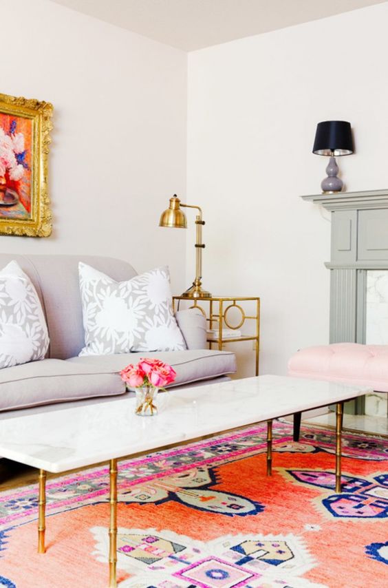 a long white table with shiny gold legs is ideal to add a girlish feel