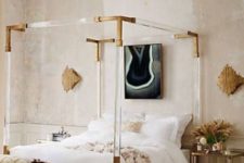 25 acrylic posters with brass corners for a refined girlish bedroom