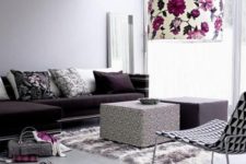 an oversized floral lampshade will easily add a feminine feel to your living room