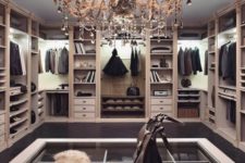 27 any closet will be more refined with a crystal chandelier with black details and a lot of sparkling beads