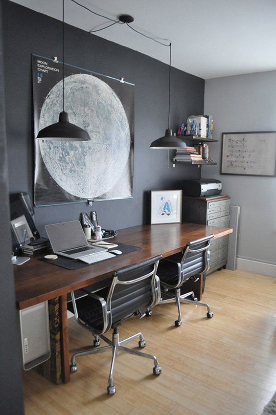 33 Chic Masculine Home Office Furniture Ideas - DigsDigs