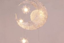 33 wicker moon and stars pendant lamp will be a show stopper in any room