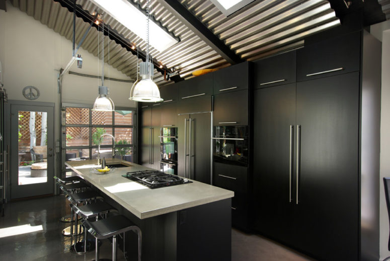 39 Glass Garage Door Ideas To Rock In, Garage Door Style Kitchen Window