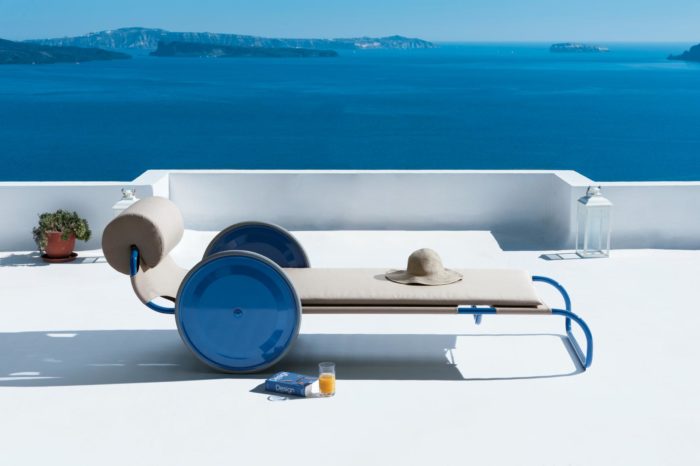 Unique Locus Solus Sun Lounger With Wheels