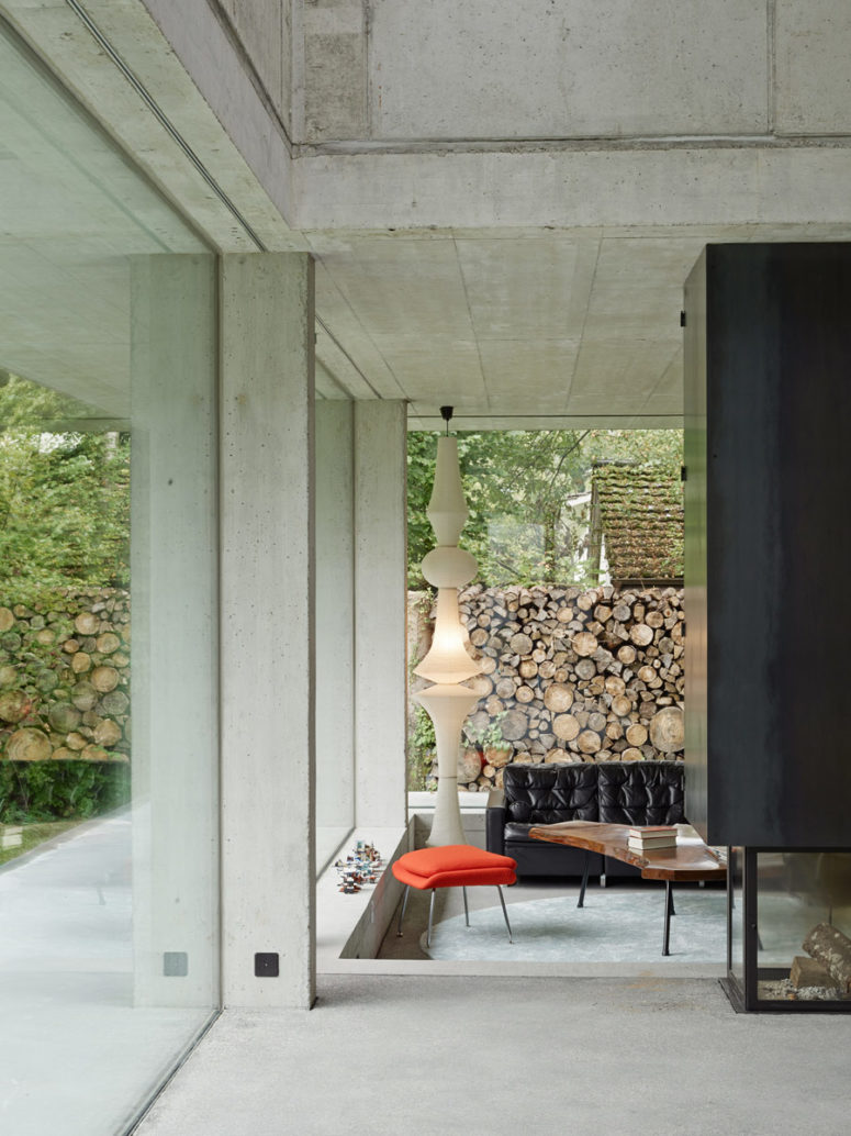 Modern Concrete House With Glass Walls