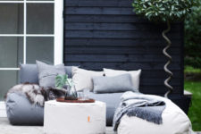 01 This outdoor furniture collection is made of bean bag chairs, cushions, ottomans and sofas with a truly Scandi feel