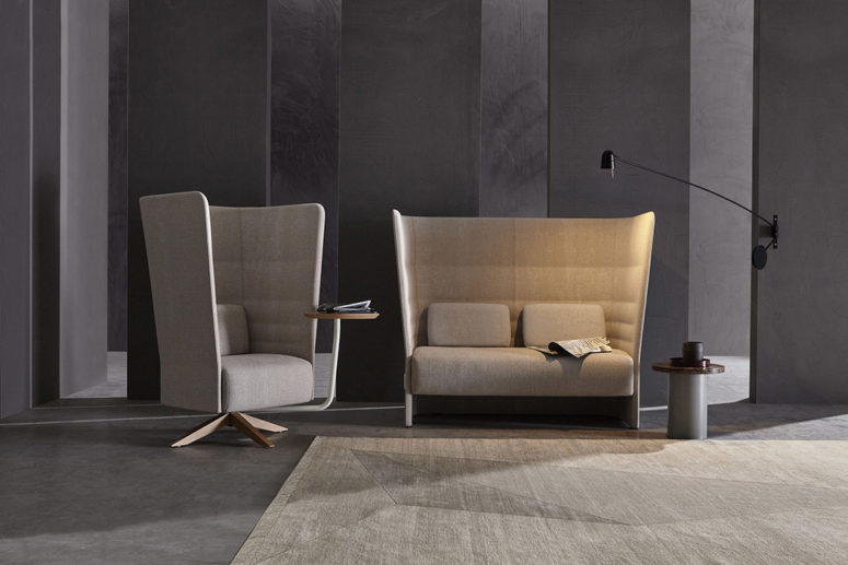 cool sofa design Such high walls of the sofa and chairs create a private cocoon around you
