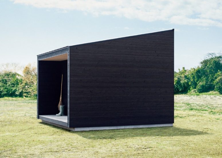 small cabin The design is geometric and very laconic, it's Japanese philosophy of getting maximum of even the smallest spaces