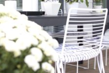 28 simple metal dining chairs in white with pillow seats