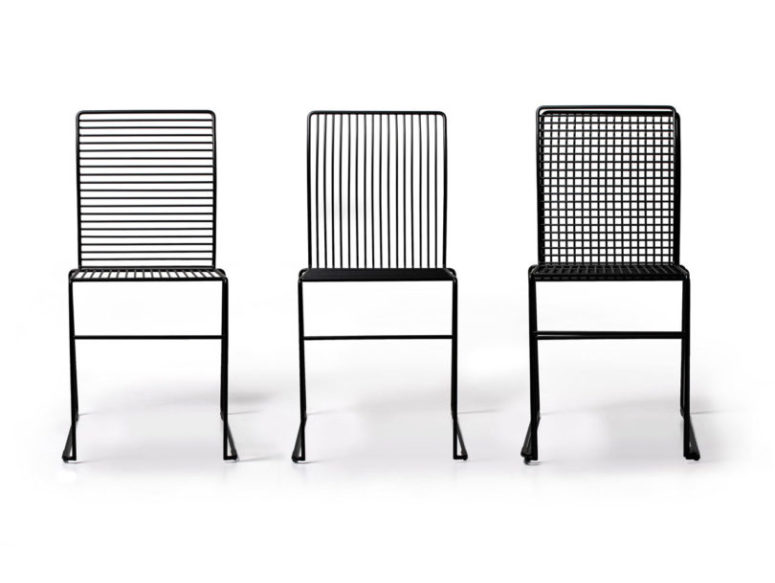 Liquorice chairs are made of steel and have different design, vertical, horizontal or both types of stripes Liquorice chairs are made of steel and have different design, vertical, horizontal or both types of stripes