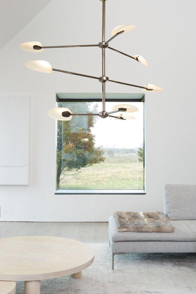 glam modern chandelier The Pilot chandelier can be installed in different compositions to offer various light effects