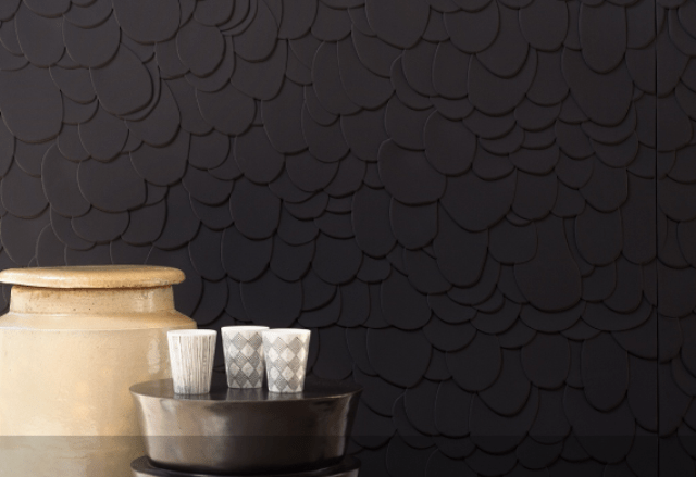 wall panels Peace Cascade coverings have a 3D petal-like effect and acoustic properties, which is very important today