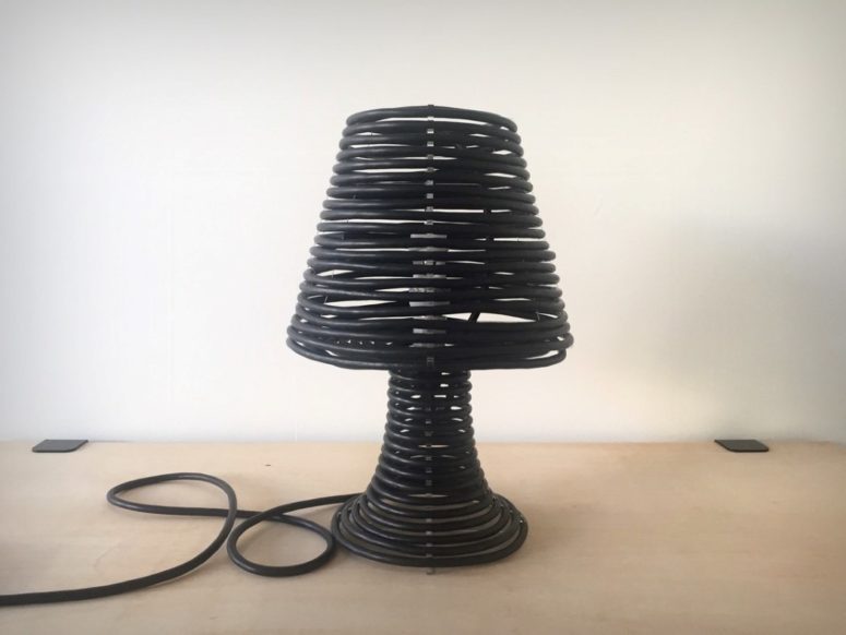 There's also a black version of this bold modern lamp for those who prefer darker tones