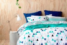 04 bold turquoise, blue, white and black bedding for a fresh touch in your bedroom