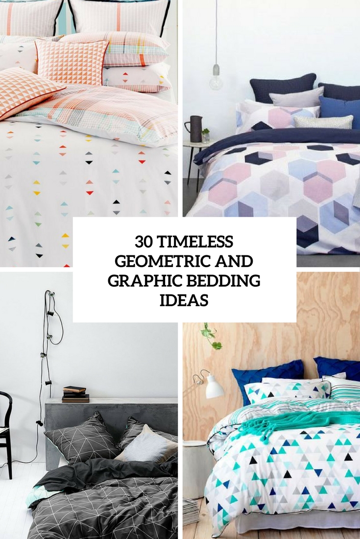 timeless geometric and graphic bedding ideas cover