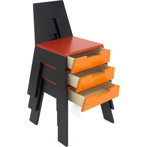 stacking chair and desk by Frederic Collette (via www.furniturefashion.com)