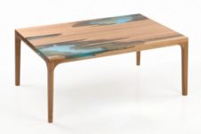 wood and resin table by Manufract
