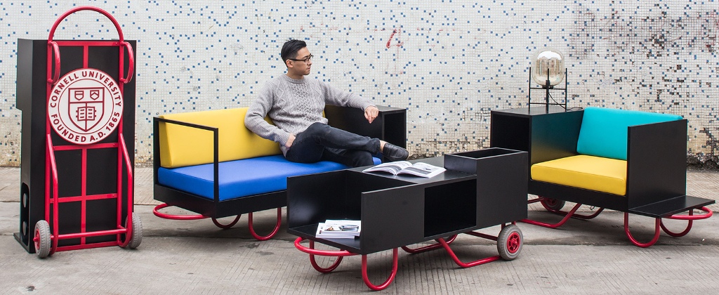 This modern and bold furniture collection was inspired by pushcarts, which became a real part of New York and many other megapolises