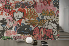 03 Graffiti styled wallpaper for a modern urban space