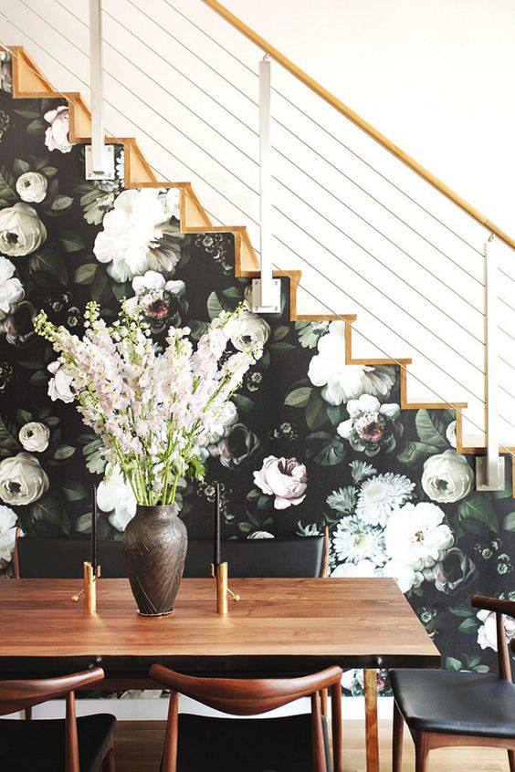 30 Stylish Ways To Use Floral Wallpaper In Your Home - DigsDigs
