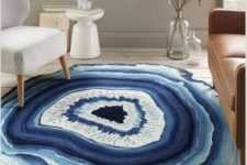 14 blue agate slice rug looks cool and eye-catchy, it’s sure to add to the interior