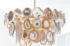 16 agate slice gilded chandelier is a unique piece to make a statement