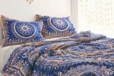 16 navy and pink printed bedding with medallion print pillow cases