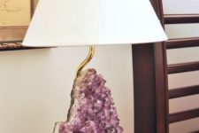18 large amethyst and gold lamp for an exquisite feel