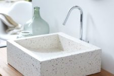 19 white terrazzo sink is a cute and stylish idea
