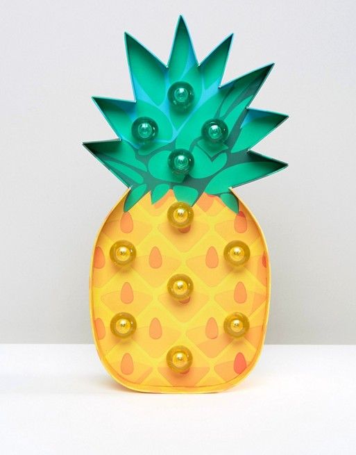 a fun pineapple marquee light is a cute and trendy idea