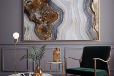 26 agate slate printed artwork in a gilded frame will add elegance to your interior