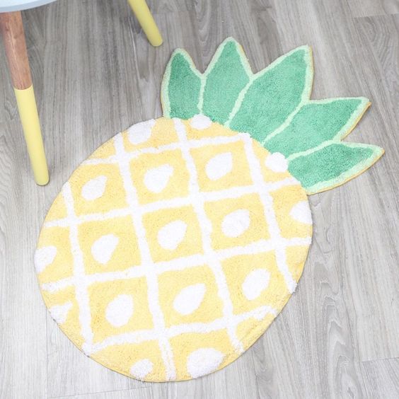 cheerful pineapple bathroom mat for a quirky touch in your bathroom