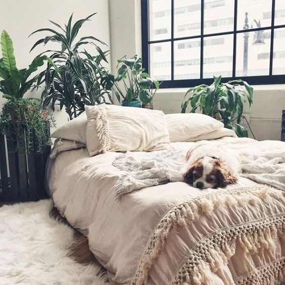 crochet detailing and tassels look very boho-inspired
