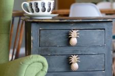 35 thrifty nightstand with gilded pineapple handles