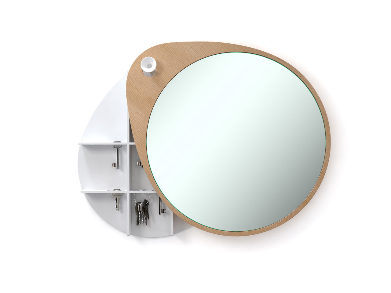 Egg mirror with a storage cabinet