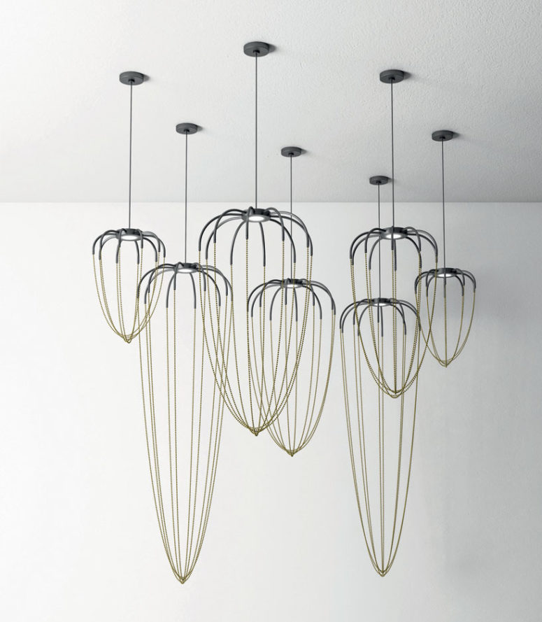The lamps are available in four different sizes, in brass and black, so you can create your own unique combos