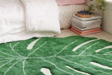 03 a monstera leaf rug won’t cost much but will add a cool cheery feel
