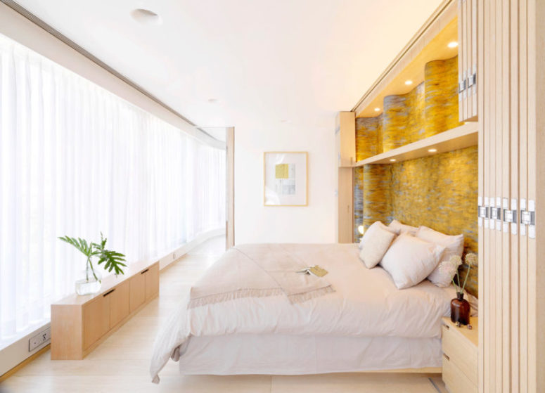 Bedrooms are made more private and separate from the rest of the apartment, which is an open layout